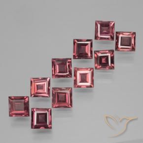 4.13カラットの天然メルローレッドパイロープガーネット（4×3.9 mm・四角）