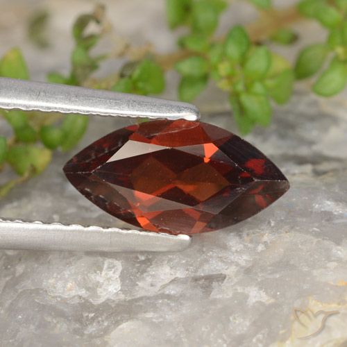 1.25ct 天然 ダークレッド パイロープガーネット, マーキーズ, VVS
