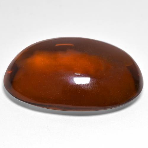 46.09カラットの天然ミディアムレッドパイロープガーネット、楕円形、透明