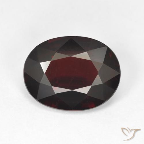 6.48ct 天然 黒がかった赤 パイロープガーネット, 楕円形, VVS-VS