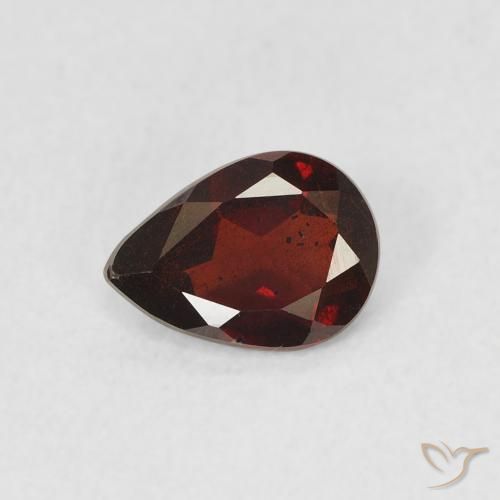 0.65ct 天然 ディープレッド パイロープガーネット, 洋梨の形, VS