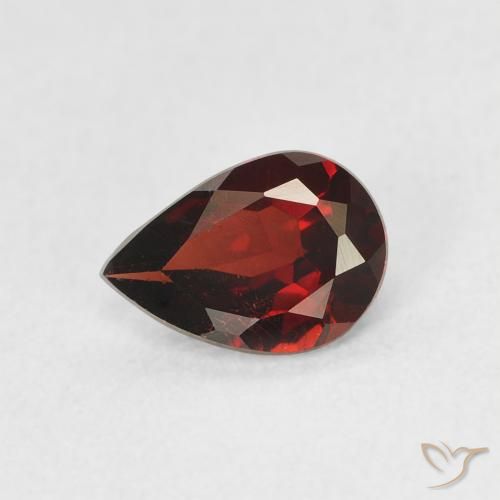 0.77ct 天然 ディープレッド パイロープガーネット, 洋梨の形, VS