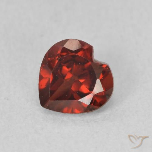 0.66ct 天然 ディープレッド パイロープガーネット, 心臓, VVS