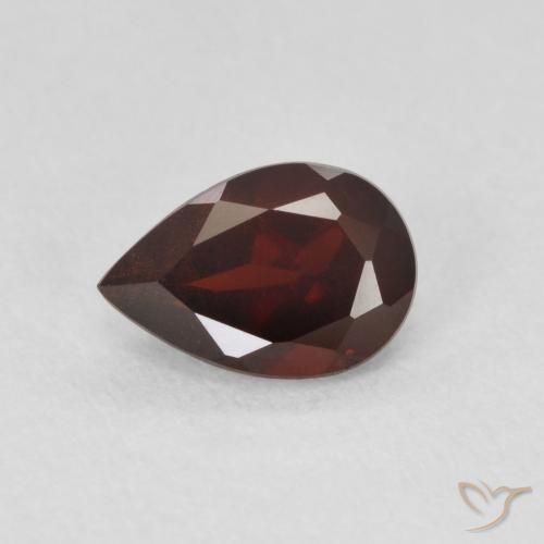0.89ct 天然 ダークレッド パイロープガーネット, 洋梨の形, VVS-VS