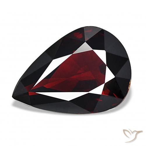 13.92ct 天然 黒がかった赤 パイロープガーネット, 洋梨の形, VS