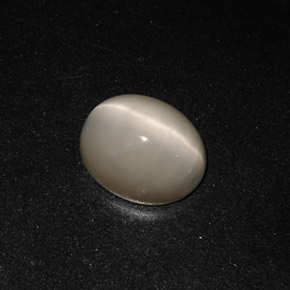 3.19カラットの天然スモークQuartz Cat's Eye（10×8.1 mm・オーバルカット）