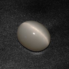 3.07カラットの天然スモークQuartz Cat's Eye（10×8.2 mm・オーバルカット）