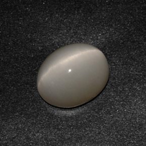 3.07カラットの天然スモークQuartz Cat's Eye（10×8.2 mm・オーバルカット）
