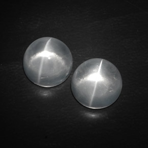 カラットの天然ホワイトQuartz Cat's Eye（9.56 mm・ラウンドカット）
