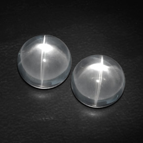 カラットの天然ホワイトQuartz Cat's Eye（11.10 mm・ラウンドカット）