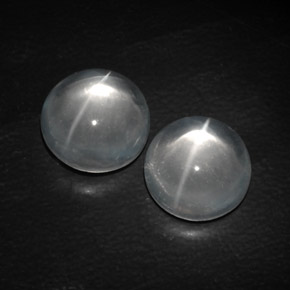 カラットの天然ホワイトQuartz Cat's Eye（10.88 mm・ラウンドカット）