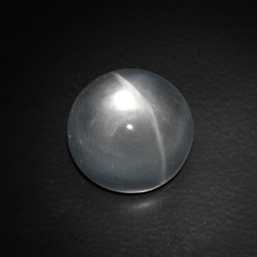 9.06カラットの天然ホワイトQuartz Cat's Eye（12.97 mm・ラウンドカット）