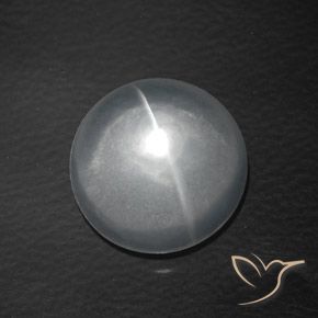 8.14ct 天然 ホワイト クォーツ キャッツアイ, ラウンド, 透明