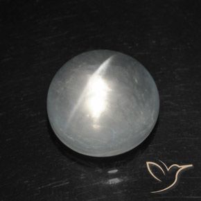 8.11ct 天然 ホワイト クォーツ キャッツアイ, ラウンド, 透明