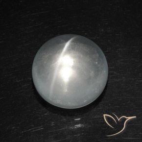 8.09ct 天然 ホワイト クォーツ キャッツアイ, ラウンド, 透明
