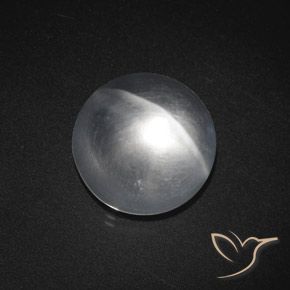 7.59ct 天然 クリアホワイト クォーツ キャッツアイ, ラウンド, 透明