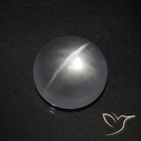 8.13ct 天然 クリアホワイト クォーツ キャッツアイ, ラウンド, 透明