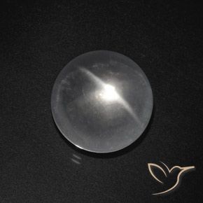 8.50ct 天然 クリアホワイト クォーツ キャッツアイ, ラウンド, 透明
