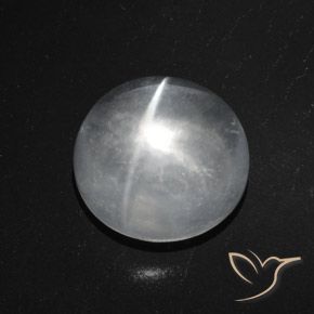 7.71ct 天然 クリアホワイト クォーツ キャッツアイ, ラウンド, 透明