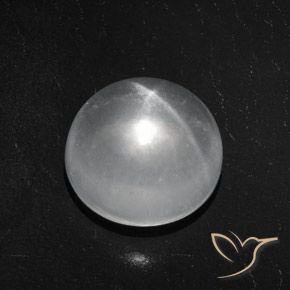 7.03ct 天然 クリアホワイト クォーツ キャッツアイ, ラウンド, 透明