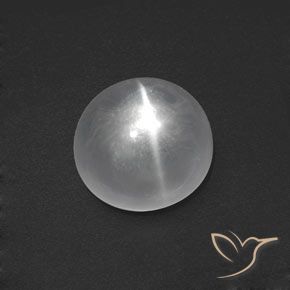 7.97ct 天然 クリアホワイト クォーツ キャッツアイ, ラウンド, 透明