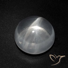 9.40ct 天然 クリアホワイト クォーツ キャッツアイ, ラウンド, 透明