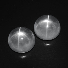 9.41カラットの天然クリアホワイトQuartz Cat's Eye（10.29 mm・ラウンドカット）