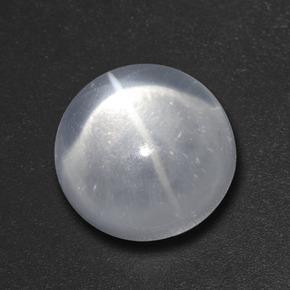 7.27カラットの天然ホワイトクォーツキャッツアイ、ラウンドカット、透明