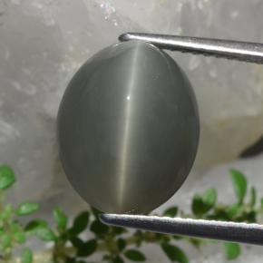 8.58カラットの天然グリーンQuartz Cat's Eye（12.9×10.6 mm・オーバルカット）