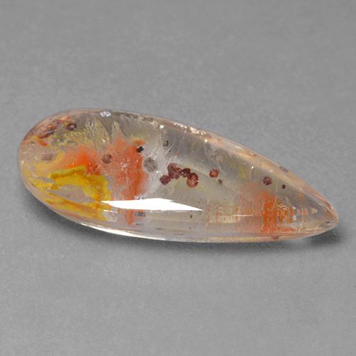 8.01カラットの天然マルチカラー白鉄鉱のクォーツ、洋梨の形、透明