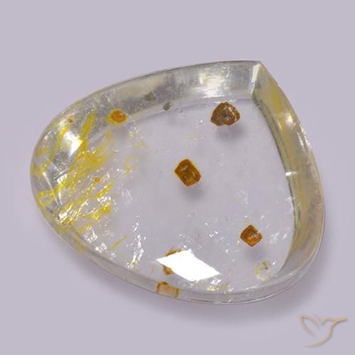 17.42ct 天然 マルチカラー 白鉄鉱のクォーツ, 洋梨の形, 透明
