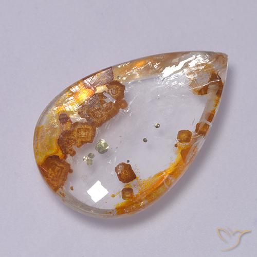 12.63ct 天然 マルチカラー 白鉄鉱のクォーツ, 洋梨の形, 透明