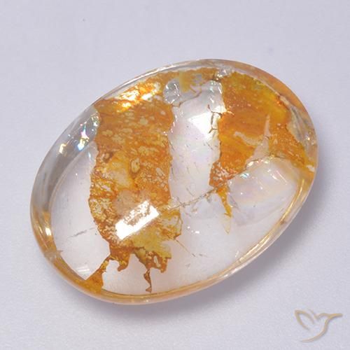 22.34ct 天然 マルチカラー 白鉄鉱のクォーツ, 楕円形, 透明