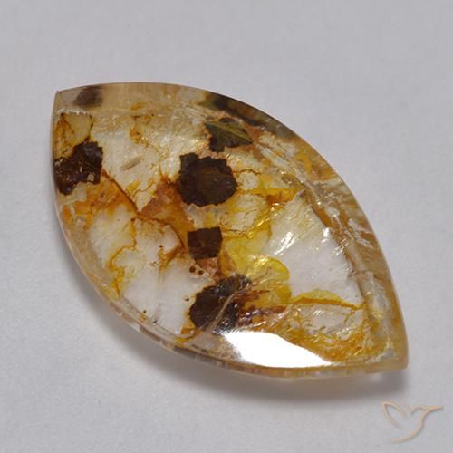 12.66ct 天然 マルチカラー 白鉄鉱のクォーツ, マーキーズ, 透明