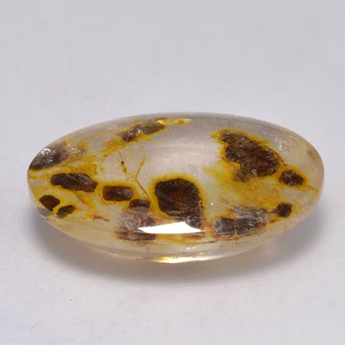 11.35カラットの天然マルチカラーマーカサイト入りクォーツ（18.8×13.1 mm・オーバルカット）
