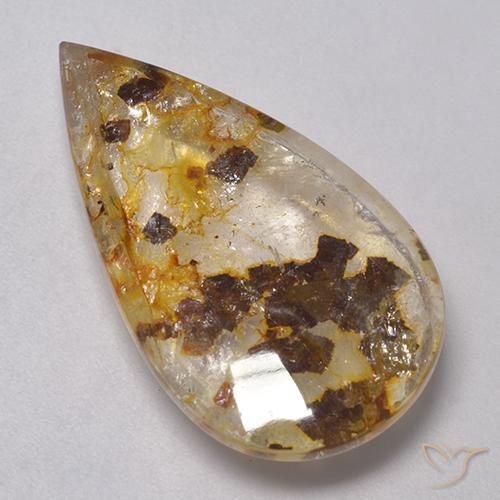 23.01ct 天然 マルチカラー 白鉄鉱のクォーツ, 洋梨の形, 透明