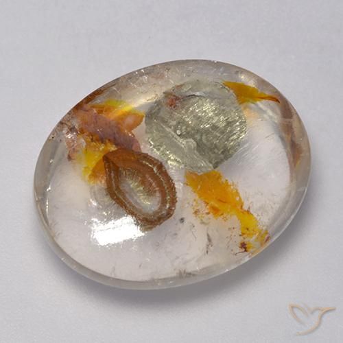 16.86ct 天然 マルチカラー 白鉄鉱のクォーツ, 楕円形, 透明
