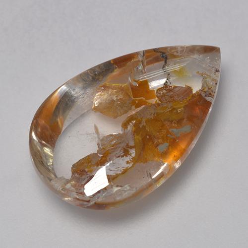 8.86カラットの天然マルチカラーマーカサイト入りクォーツ（18.6×11.6 mm・洋梨の形）