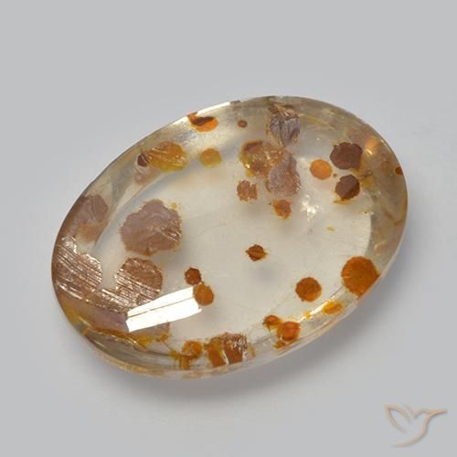 12.37ct 天然 マルチカラー 白鉄鉱のクォーツ, 楕円形, 透明