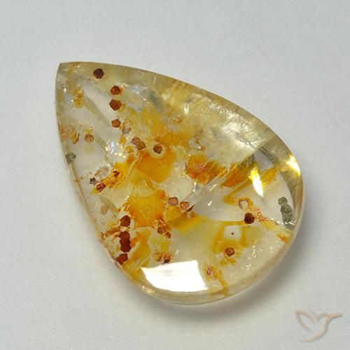 13.08ct 天然 マルチカラー 白鉄鉱のクォーツ, 洋梨の形, 透明