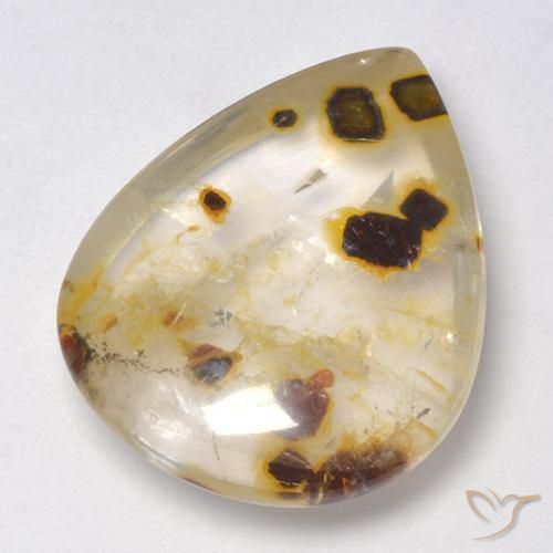 16.06ct 天然 マルチカラー 白鉄鉱のクォーツ, 洋梨の形, 透明