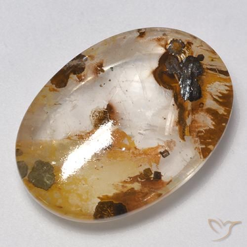 21.00ct 天然 マルチカラー 白鉄鉱のクォーツ, 楕円形, 透明
