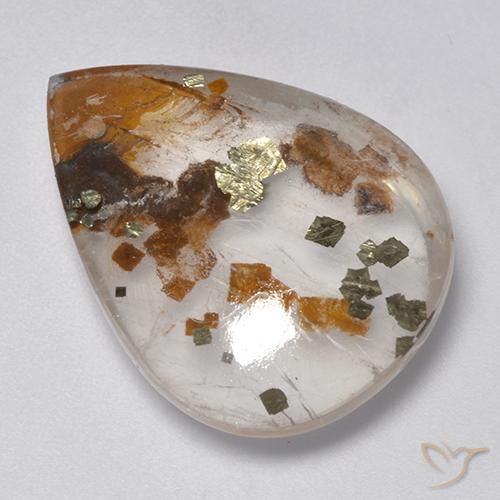 25.26ct 天然 マルチカラー 白鉄鉱のクォーツ, 洋梨の形, 透明