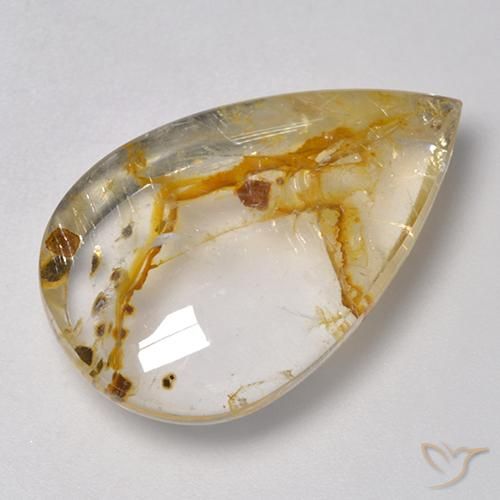 21.80ct 天然 マルチカラー 白鉄鉱のクォーツ, 洋梨の形, 透明