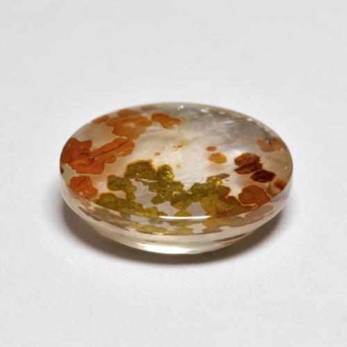 5.28カラットの天然マルチカラー白鉄鉱のクォーツ、オーバルカット、透明