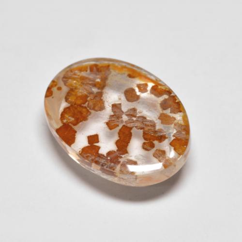 3.68カラットの天然マルチカラー白鉄鉱のクォーツ、オーバルカット、透明