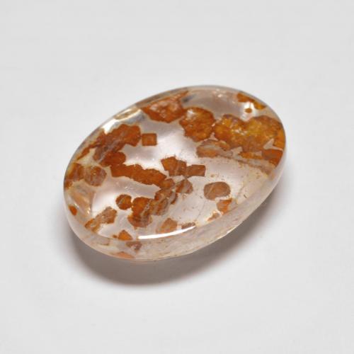 3.68カラットの天然マルチカラー白鉄鉱のクォーツ、オーバルカット、透明