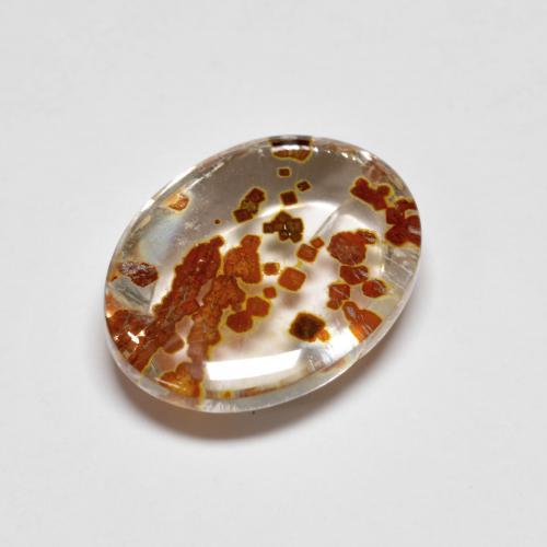 5.58カラットの天然マルチカラー白鉄鉱のクォーツ、オーバルカット、透明