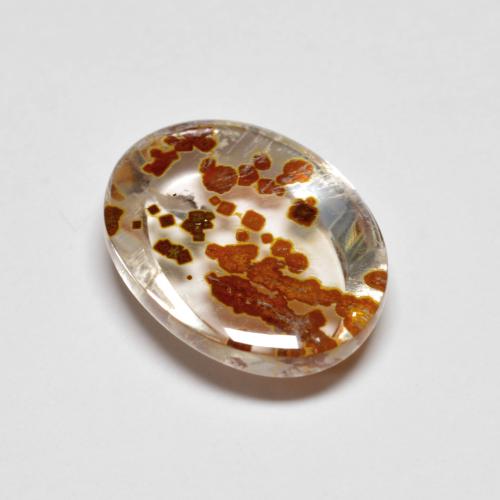 5.58カラットの天然マルチカラー白鉄鉱のクォーツ、オーバルカット、透明