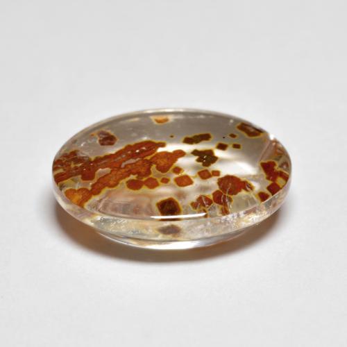 5.58カラットの天然マルチカラー白鉄鉱のクォーツ、オーバルカット、透明